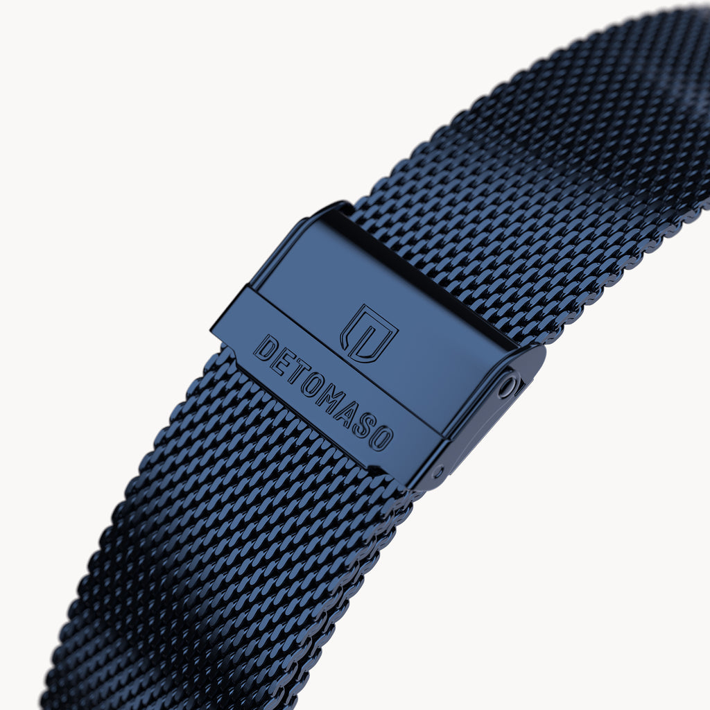MILANESE STRAP BLUE POLISHED - Detomaso Watches