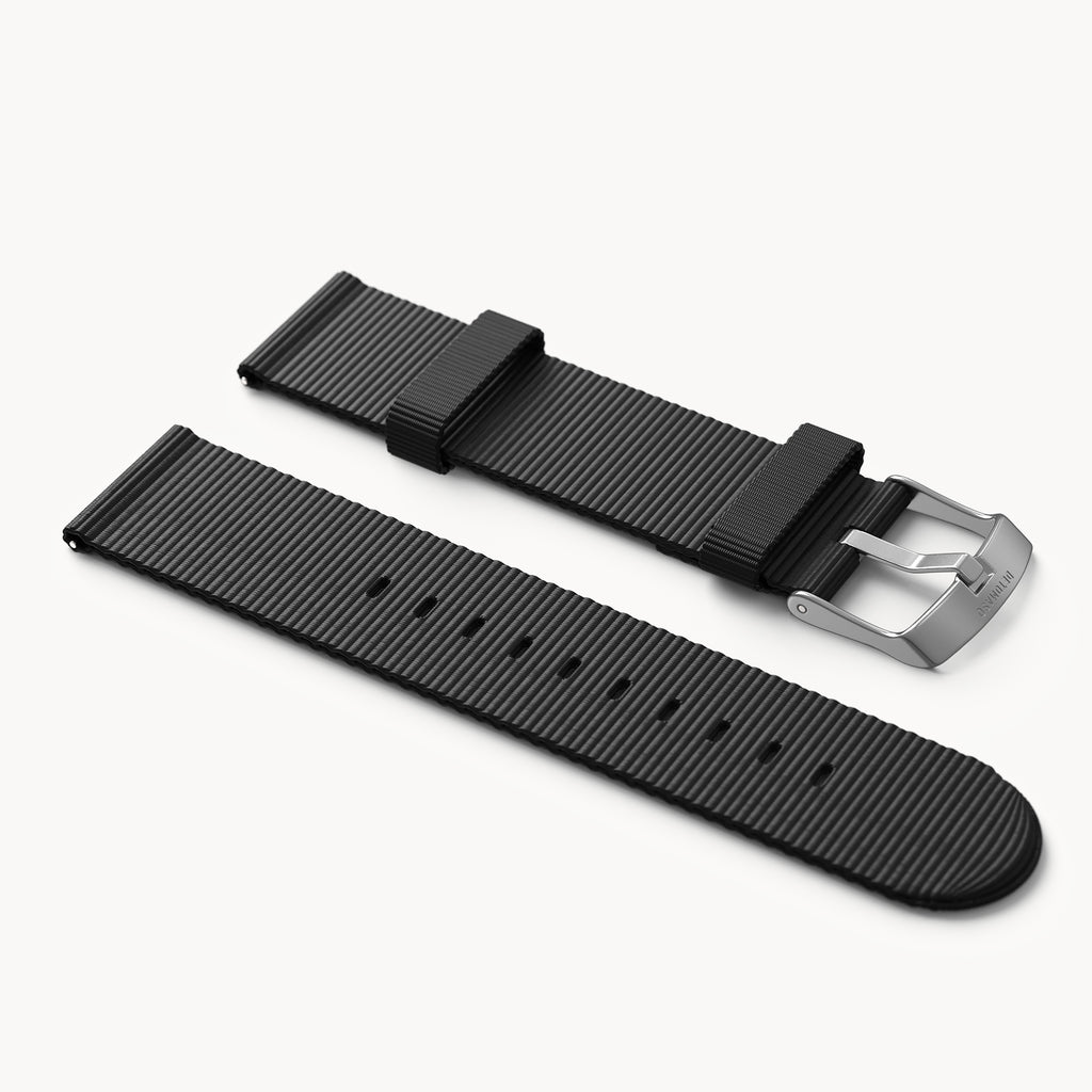#TIDE OCEAN MATERIAL® STRAP BLACK - Silber matt g - - Detomaso Watches