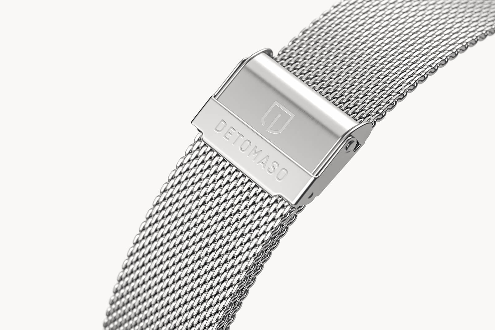 MILANESE STRAP SILVER BRUSHED 20MM - Silber matt - - Detomaso Watches