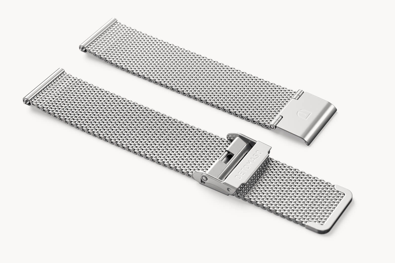 MILANESE STRAP SILVER BRUSHED 20MM - Silber matt - - Detomaso Watches