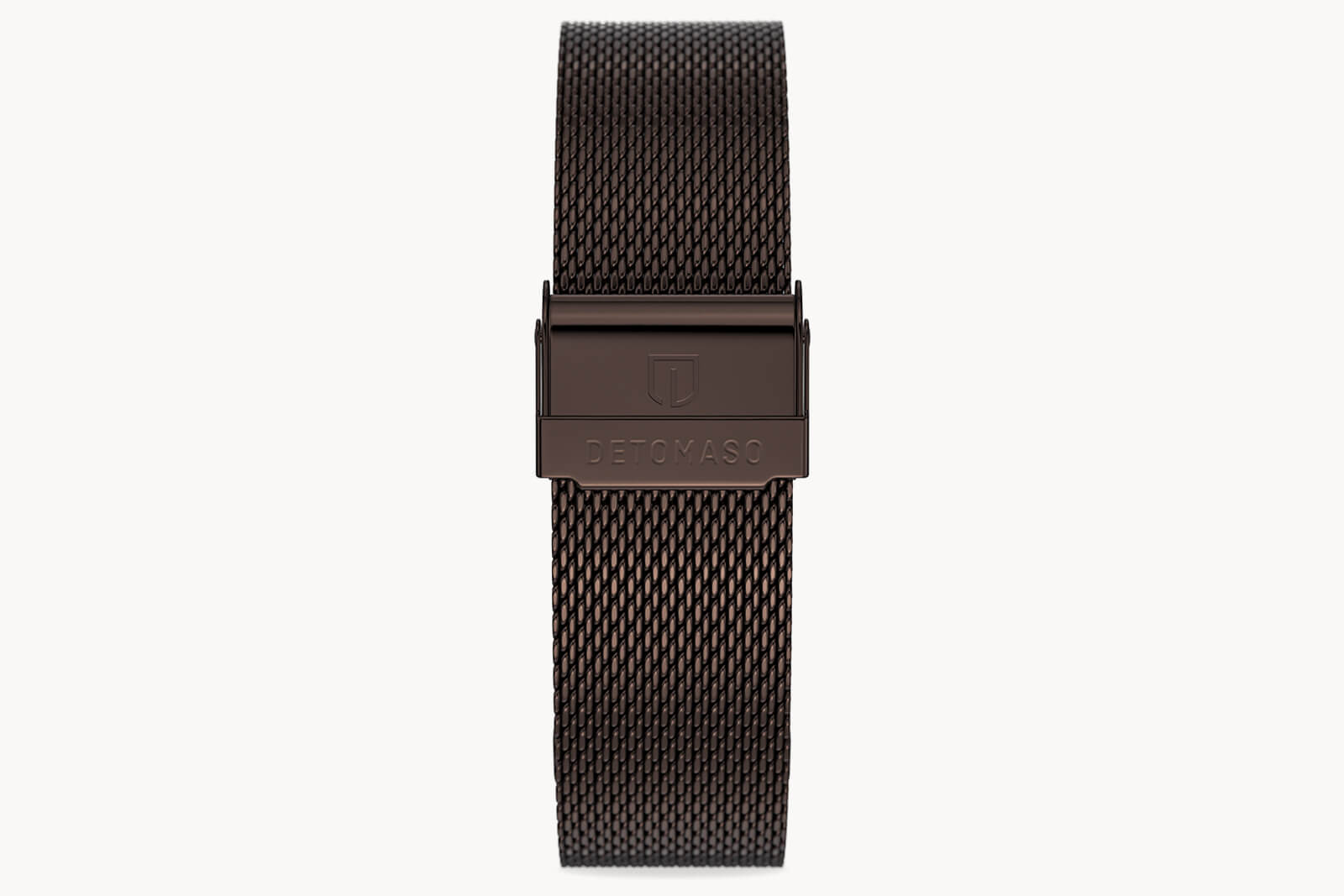MILANESE STRAP ESPRESSO POLISHED 20MM - Espresso - - Detomaso Watches