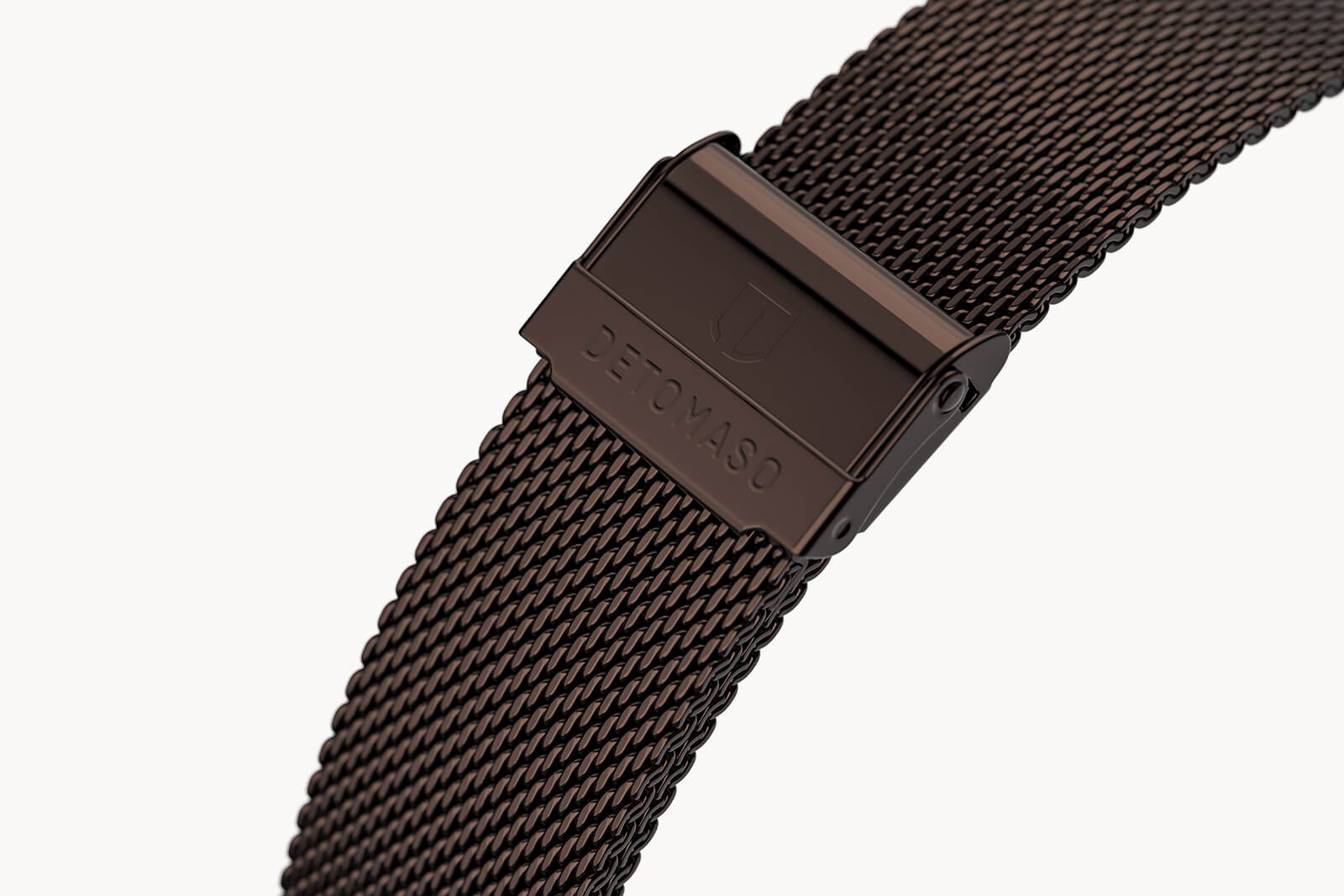 MILANESE STRAP ESPRESSO POLISHED 20MM - Espresso - - Detomaso Watches