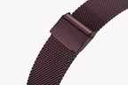 MILANESE STRAP BURGUNDY POLISHED 20MM - Burgundy - - Detomaso Watches