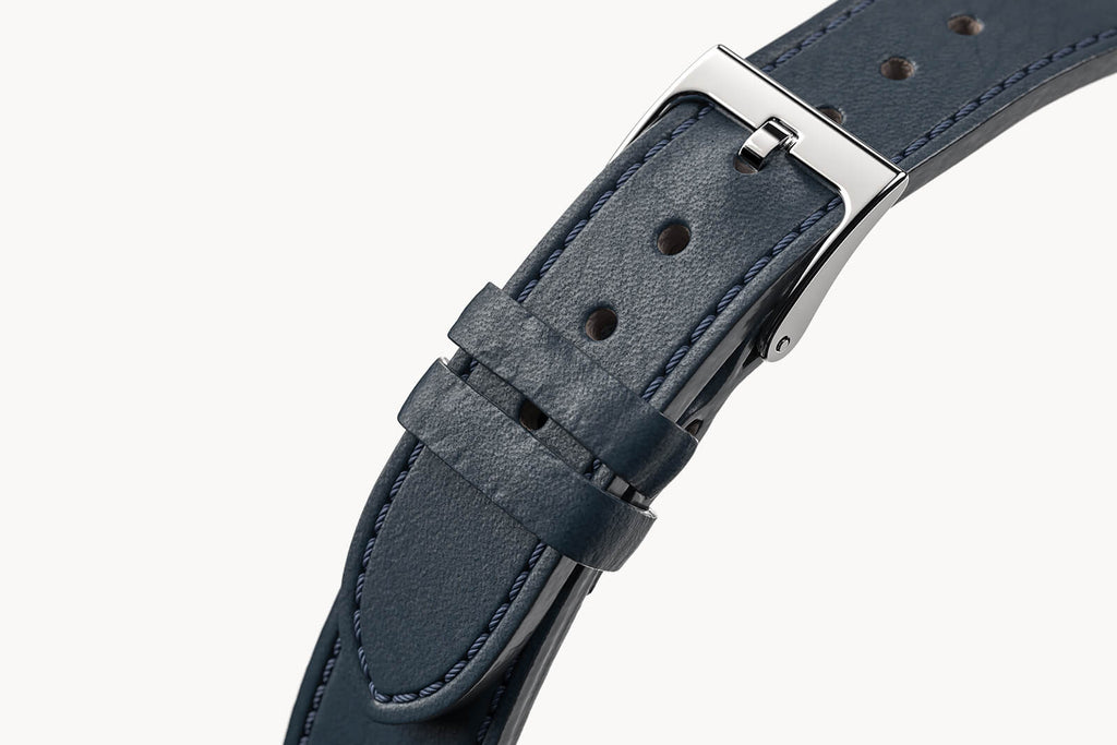 LEATHER STRAP TOSCANO MARINE - Silber glänzend - - Detomaso Watches