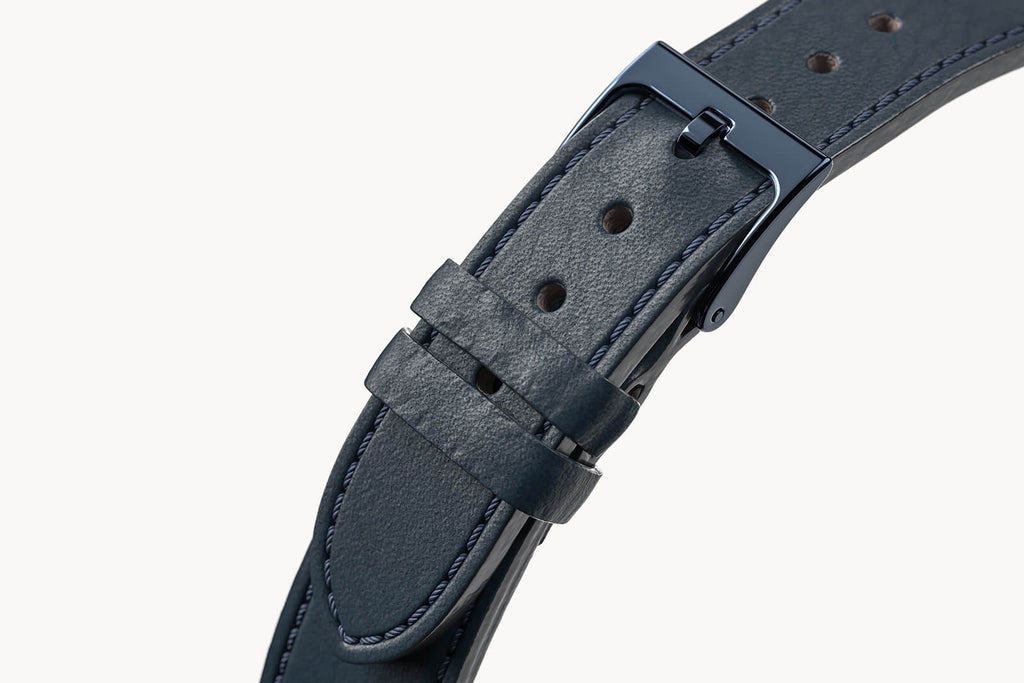 LEATHER STRAP TOSCANO MARINE - Blau glänzend - - Detomaso Watches