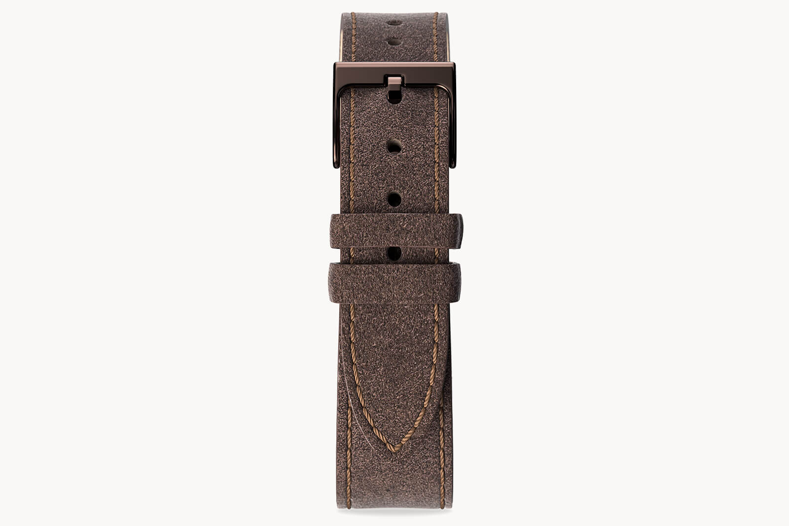 LEATHER STRAP CAMOSCIO K2 DARK BROWN - Braun glän - - Detomaso Watches