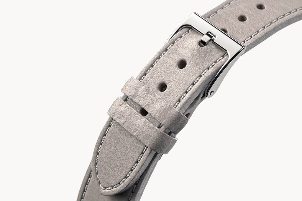 LEATHER STRAP MAINE CENERE - Silber glänzend - - Detomaso Watches
