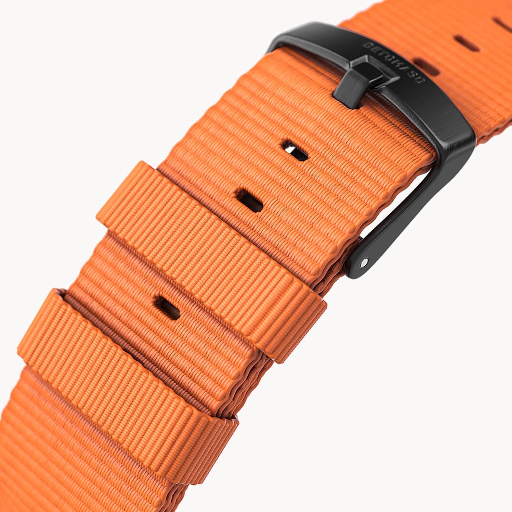 #TIDE OCEAN MATERIAL® STRAP ORANGE - Schwarz matt - - Detomaso Watches