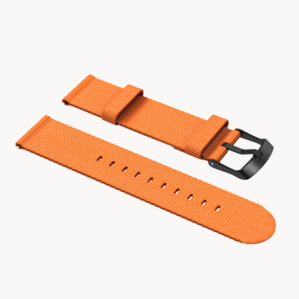 #TIDE OCEAN MATERIAL® STRAP ORANGE - Schwarz matt - - Detomaso Watches