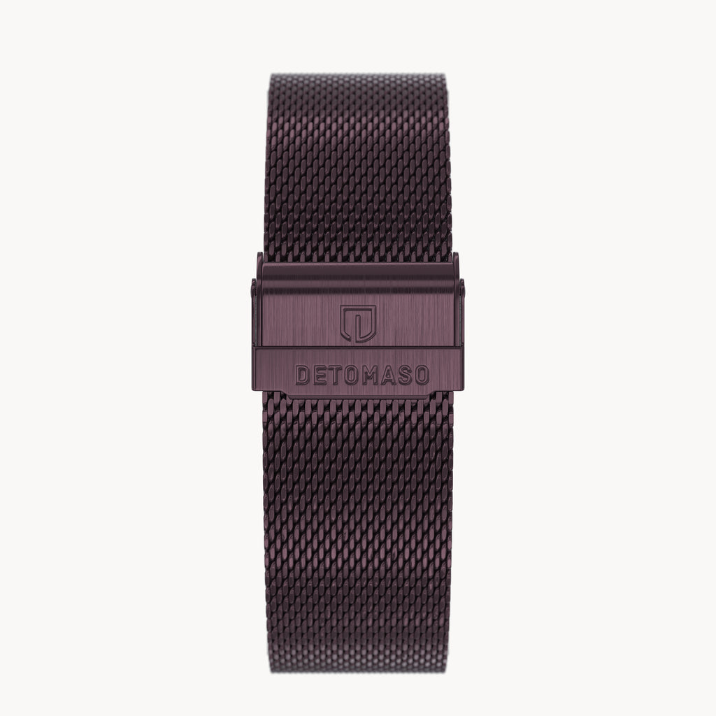 MILANESE STRAP BURGUNDY BRUSHED - Burgundy matt g - - Detomaso Watches