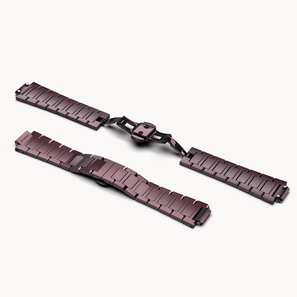 STAINLESS STEEL BRACELET D15 BURGUNDY BRUSHED