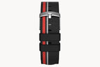#TIDE OCEAN MATERIAL® STRAP BLACK RED - Silber ma - - Detomaso Watches