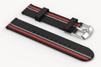 #TIDE OCEAN MATERIAL® STRAP BLACK RED - Silber ma - - Detomaso Watches