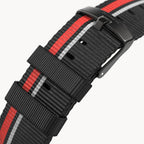 #Tide Ocean Material® Strap Black Red - #Tide Ocean Material® Schwarz / Rot - Detomaso Watches