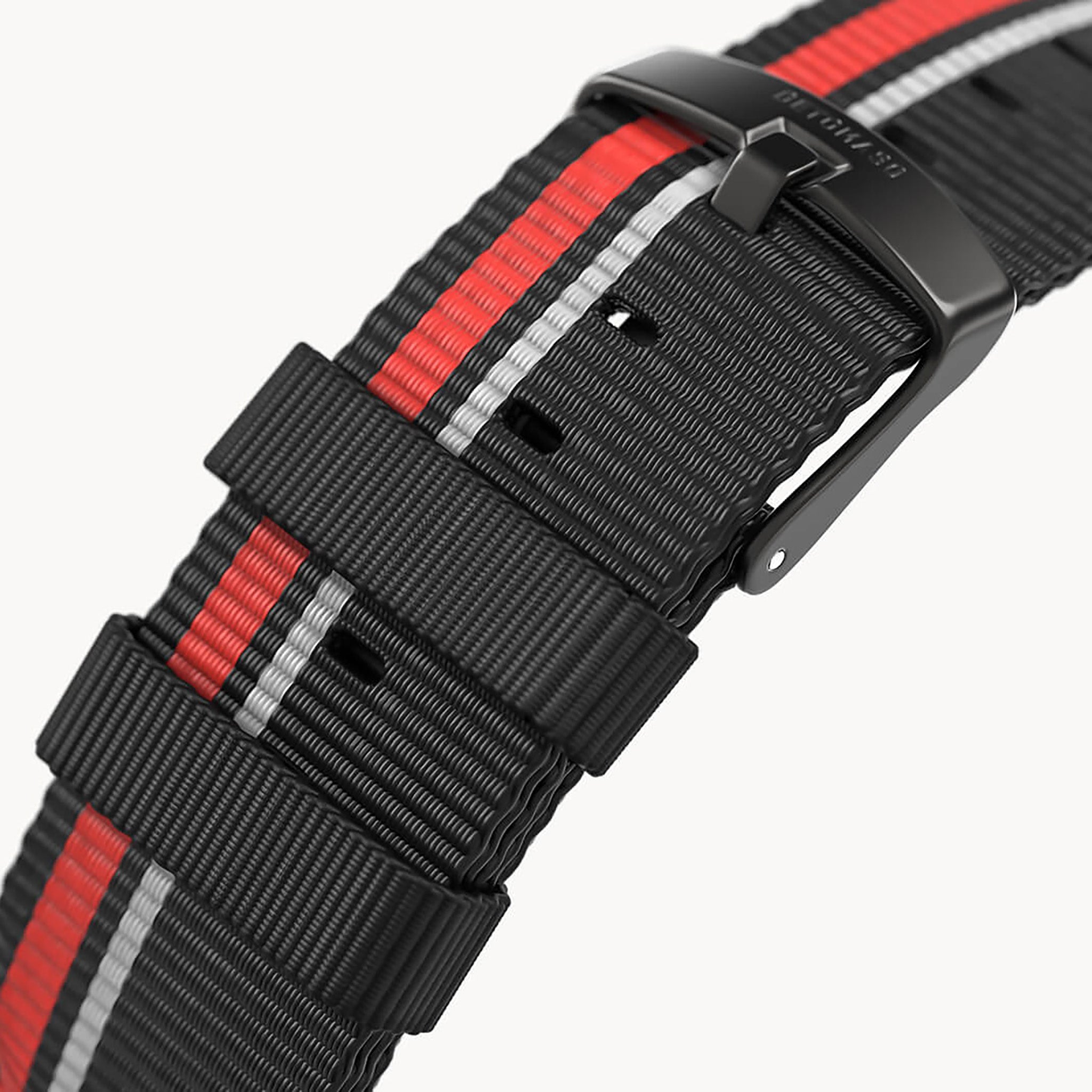 #Tide Ocean Material® Strap Black Red - #Tide Ocean Material® Schwarz / Rot - Detomaso Watches