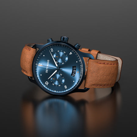 SORPASSO CHRONOGRAPH DARK BLUE Leather Brown Classic