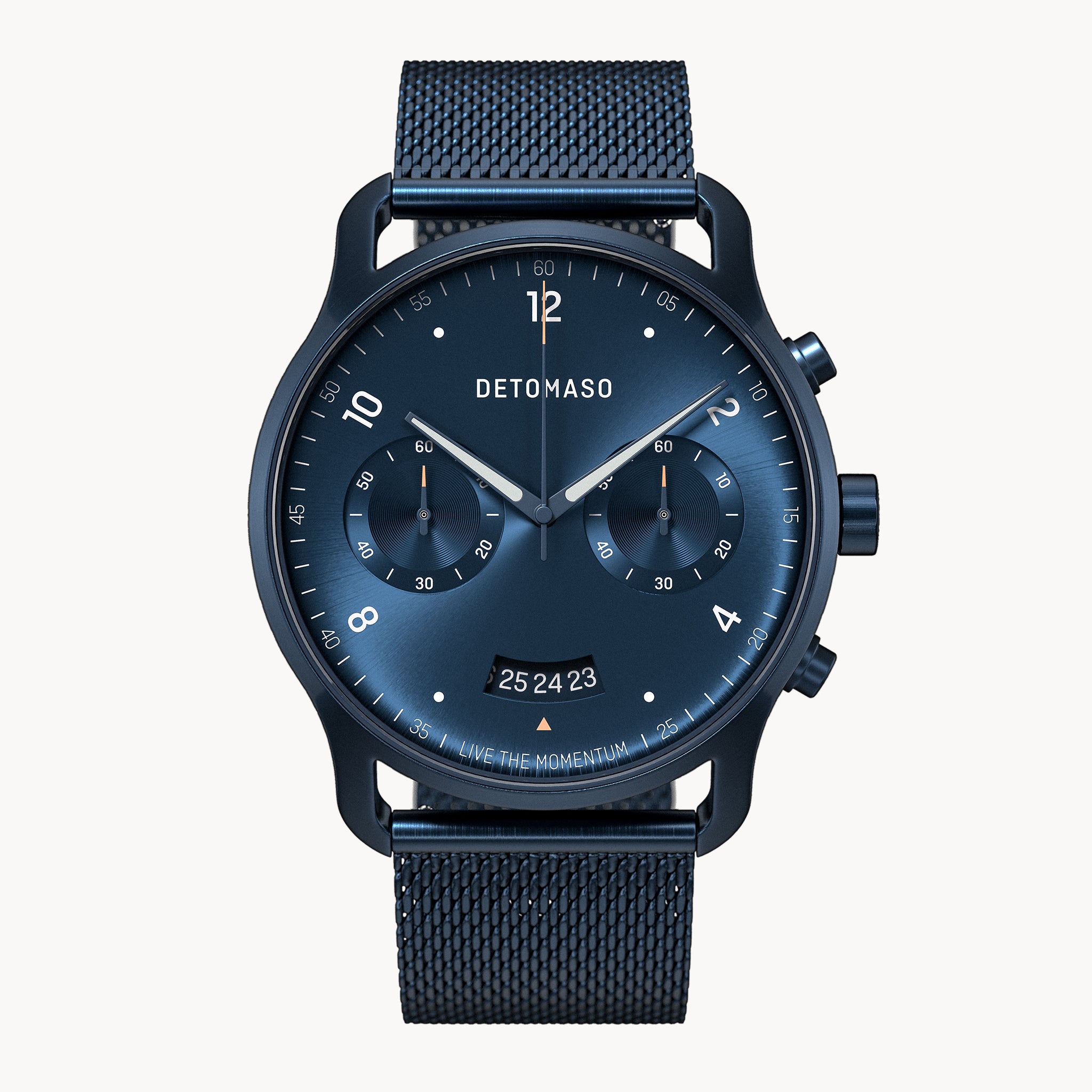 SORPASSO CHRONOGRAPH DARK BLUE - Mesh Dark blue Brushed - Detomaso Watches