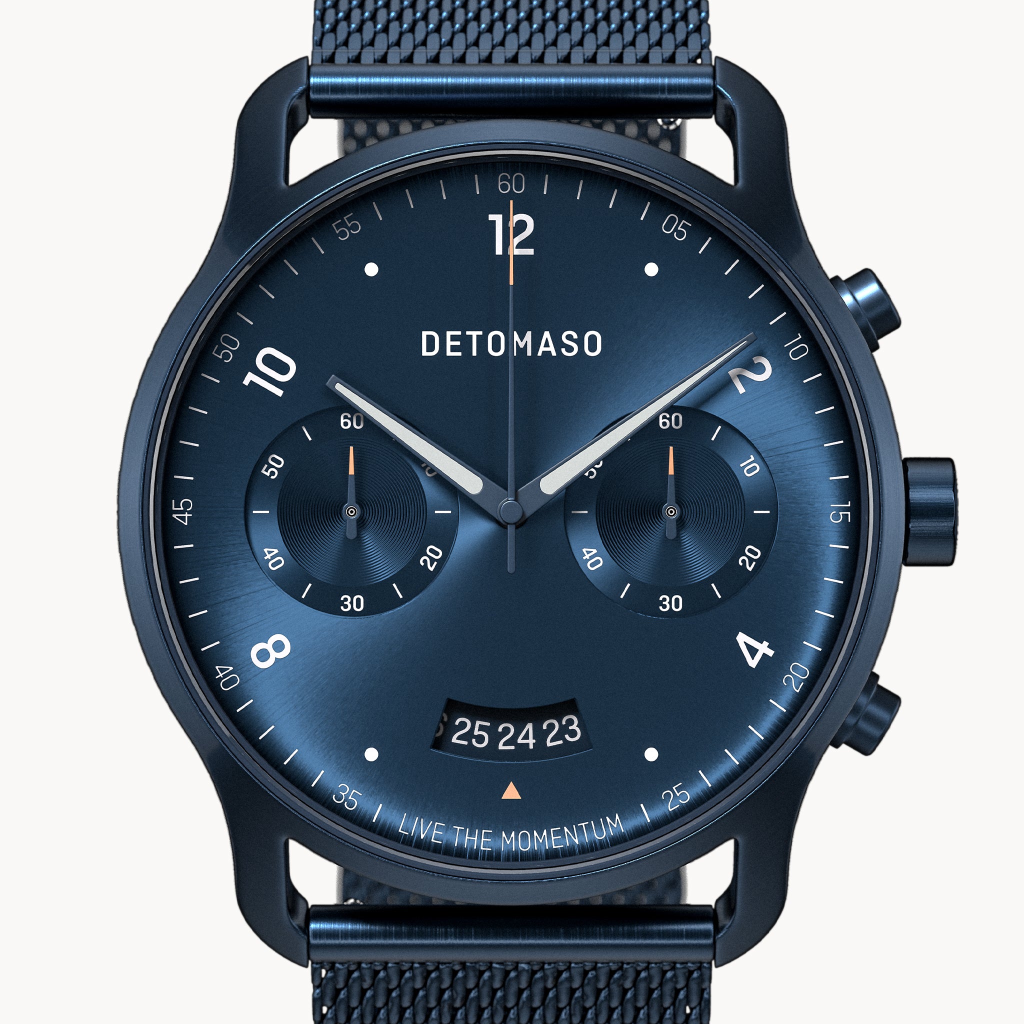 SORPASSO CHRONOGRAPH DARK BLUE - Mesh Dark blue Brushed - Detomaso Watches
