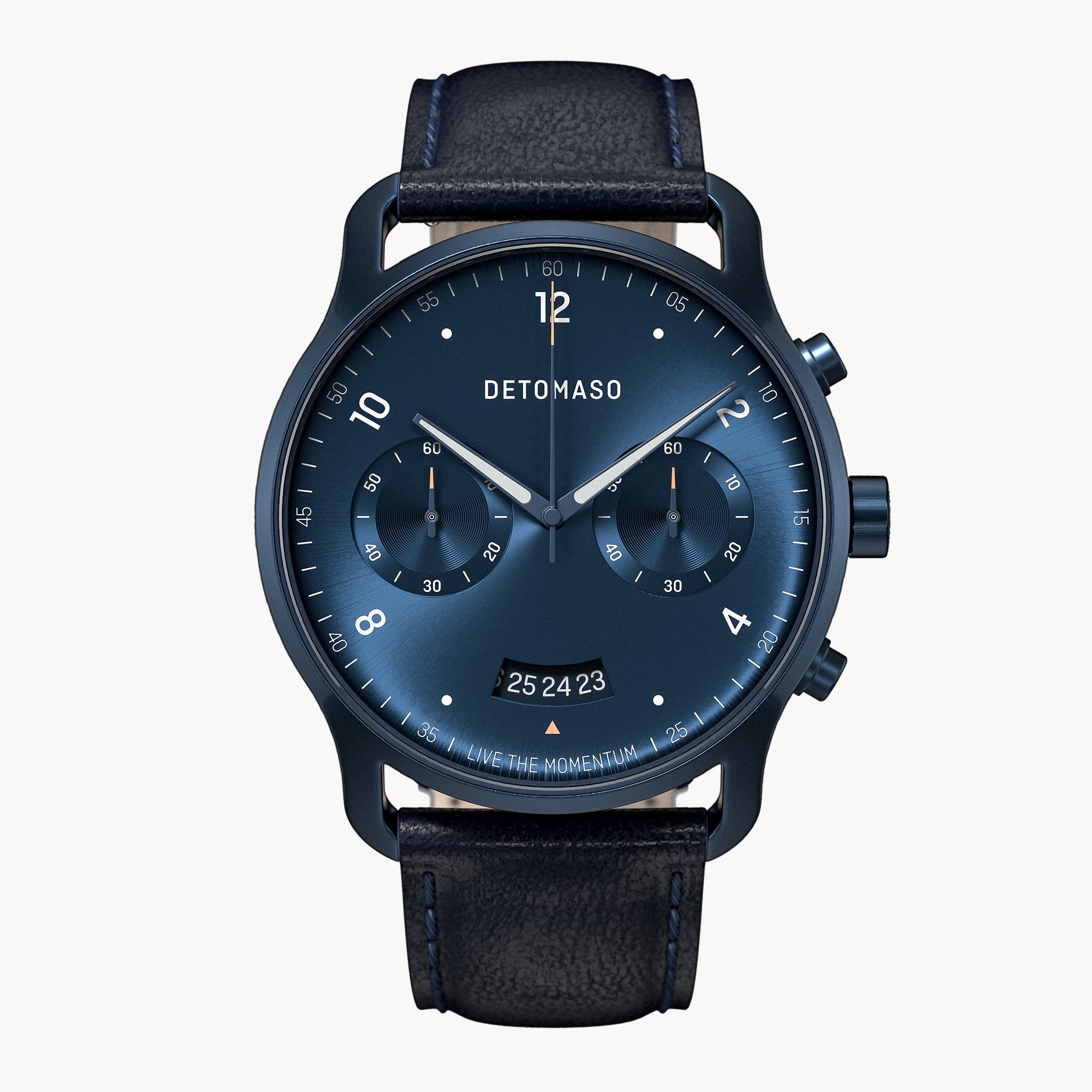 DeTomaso SORPASSO Chrono Gold Blue Blue Orologio da polso da uomo analogico al quarzo, maglia milanese oro, blu DeTomaso SORPASSO Chrono Gold Blue Blue Orologio da polso da uomo analogico al quarzo, maglia milanese oro, blu