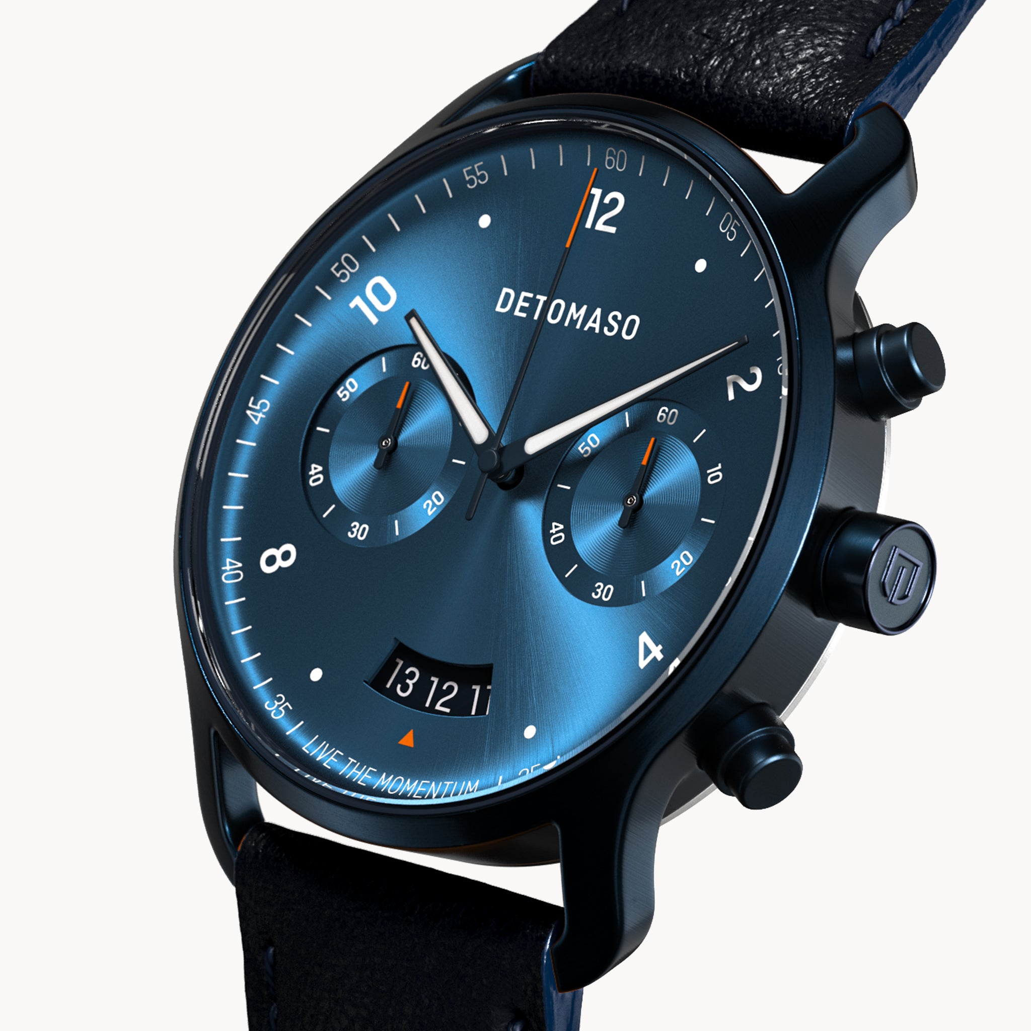 SORPASSO CHRONOGRAPH DARK BLUE - Leather Dark blue Classic - Detomaso Watches