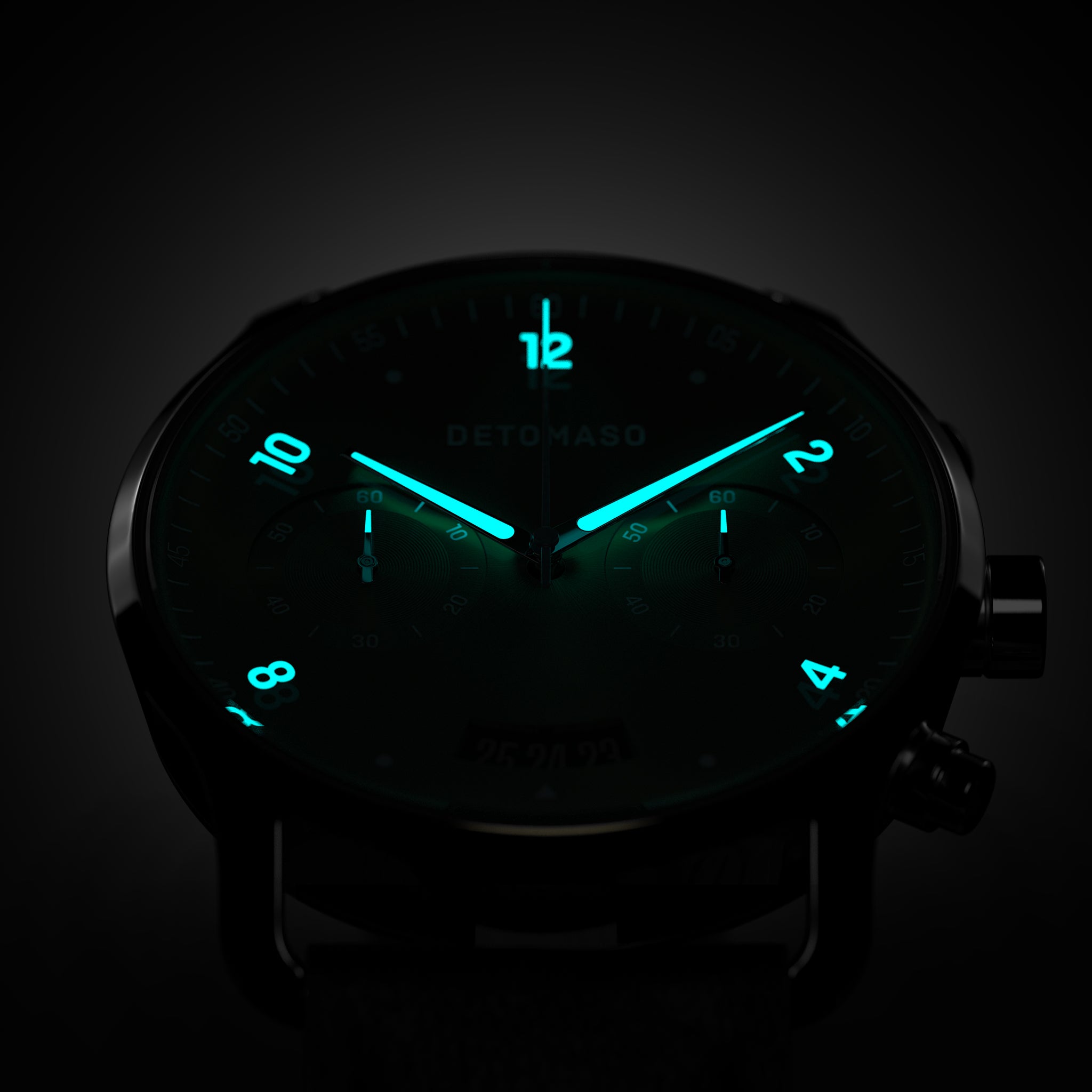SORPASSO CHRONOGRAPH LIMITED EDITION SILVER GREEN - Leather Light brown Racing - Detomaso Watches
