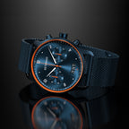 SORPASSO CHRONOGRAPH VELOCITÀ BLUE ORANGE - Mesh Dark blue Brushed - Detomaso Watches