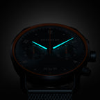 SORPASSO CHRONOGRAPH VELOCITÀ BLUE ORANGE - Mesh Dark blue Brushed - Detomaso Watches