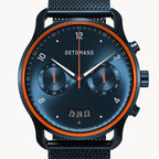 SORPASSO CHRONOGRAPH VELOCITÀ BLUE ORANGE - Mesh Dark blue Brushed - Detomaso Watches
