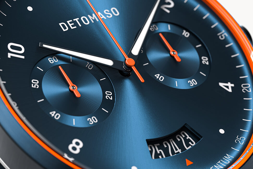 SORPASSO CHRONOGRAPH VELOCITÀ BLUE GREEN Mesh Dark blue Matte Brushed – DETOMASO Watches - North America SORPASSO CHRONOGRAPH VELOCITÀ BLUE GREEN Mesh Dark blue Matte Brushed – DETOMASO Watches - North America