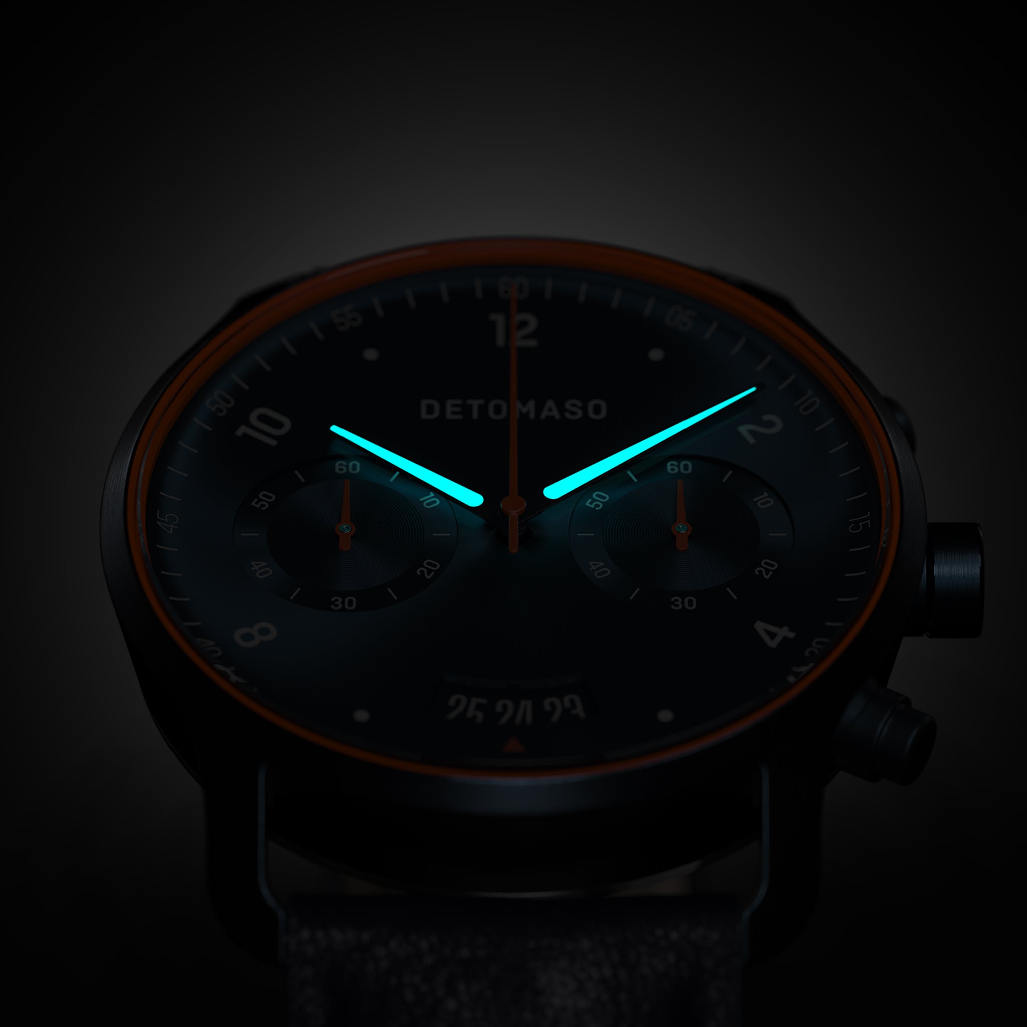 SORPASSO CHRONOGRAPH VELOCITÀ BLUE ORANGE - Leather Dark blue Classic - Detomaso Watches