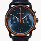 SORPASSO CHRONOGRAPH VELOCITÀ BLUE ORANGE - Leather Dark blue Classic - Detomaso Watches