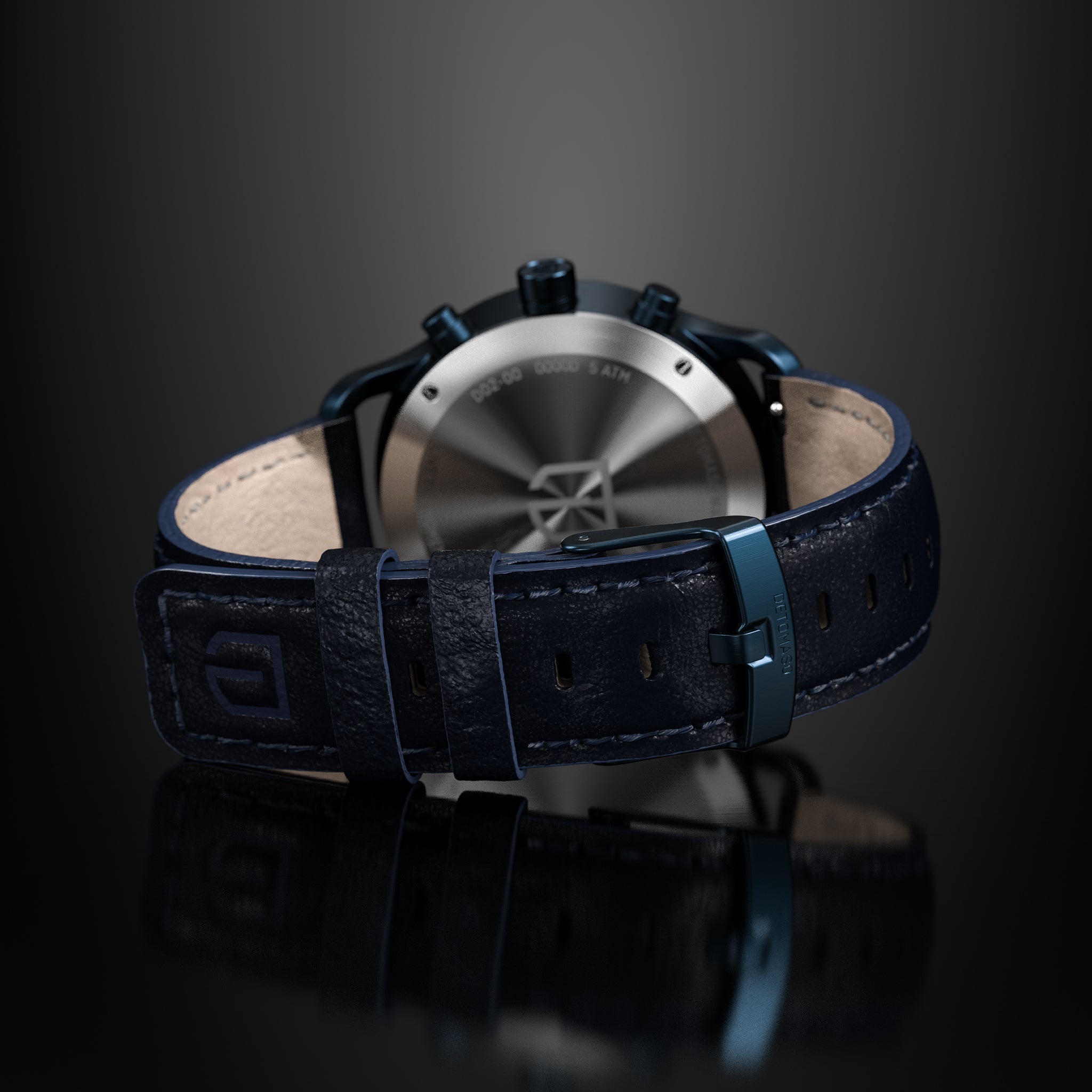 SORPASSO CHRONOGRAPH VELOCITÀ BLUE ORANGE - Leather Dark blue Classic - Detomaso Watches