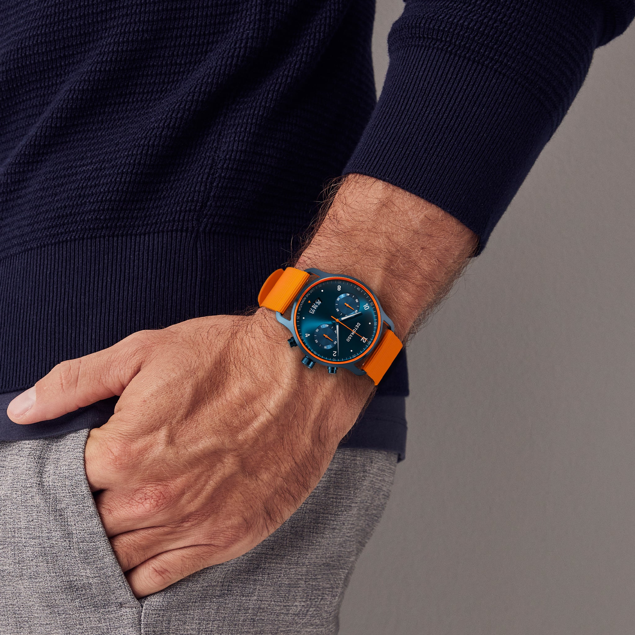 SORPASSO CHRONOGRAPH VELOCITÀ DUE Ocean Plastic Dark blue Orange Woven SORPASSO CHRONOGRAPH VELOCITÀ DUE Ocean Plastic Dark blue Orange Woven