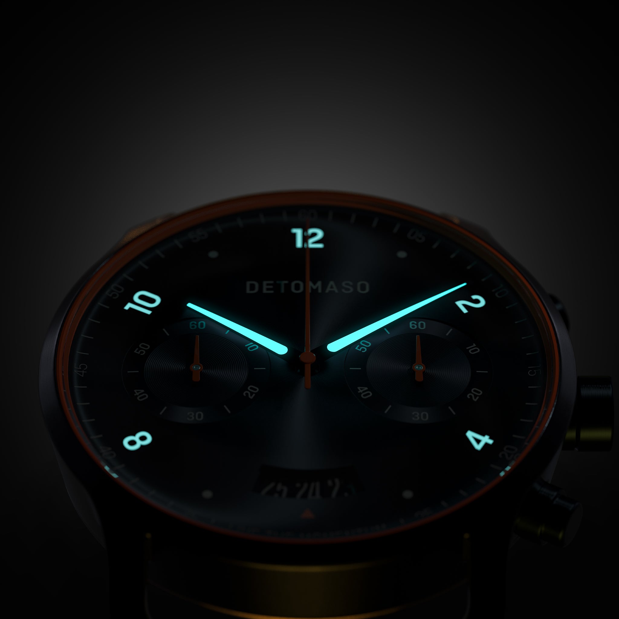 SORPASSO CHRONOGRAPH VELOCITÀ BLUE ORANGE - Ocean Plastic Orange Woven - Detomaso Watches