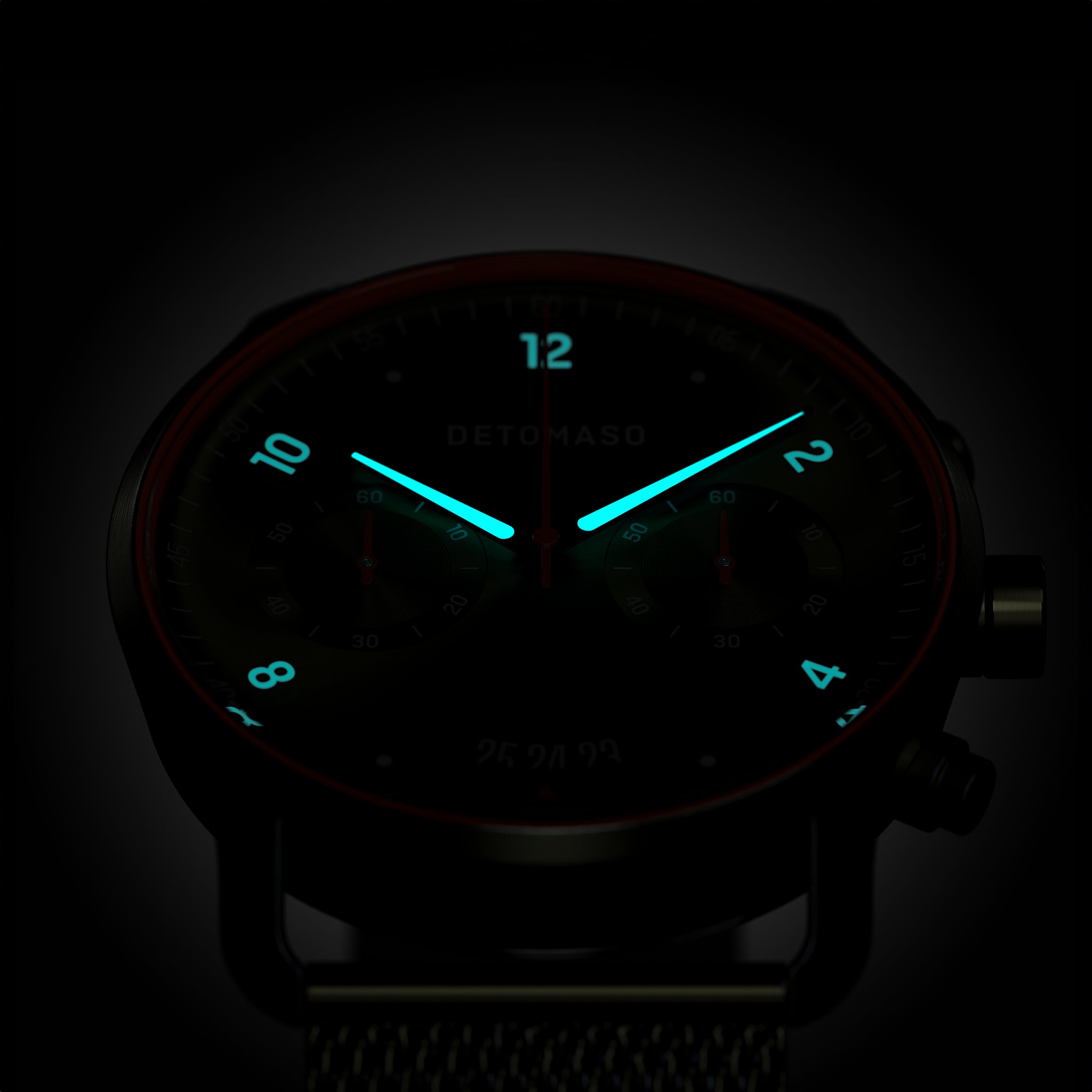 SORPASSO CHRONOGRAPH VELOCITÀ OLIVE - Mesh Olive Brushed - Detomaso Watches