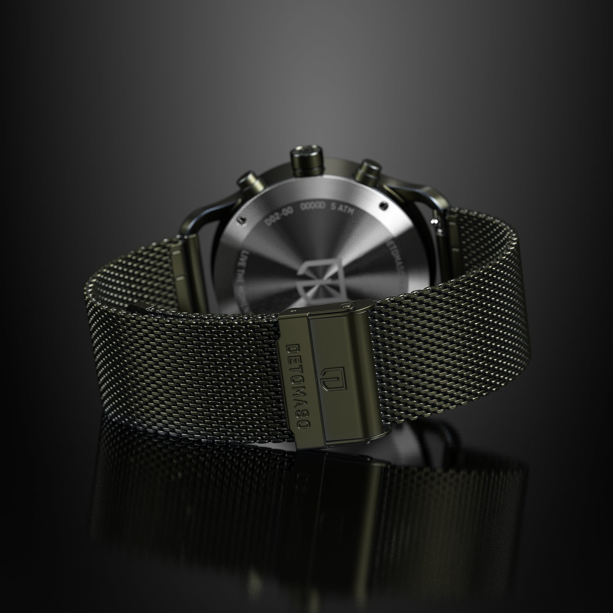 SORPASSO CHRONOGRAPH VELOCITÀ OLIVE - Mesh Olive Brushed - Detomaso Watches