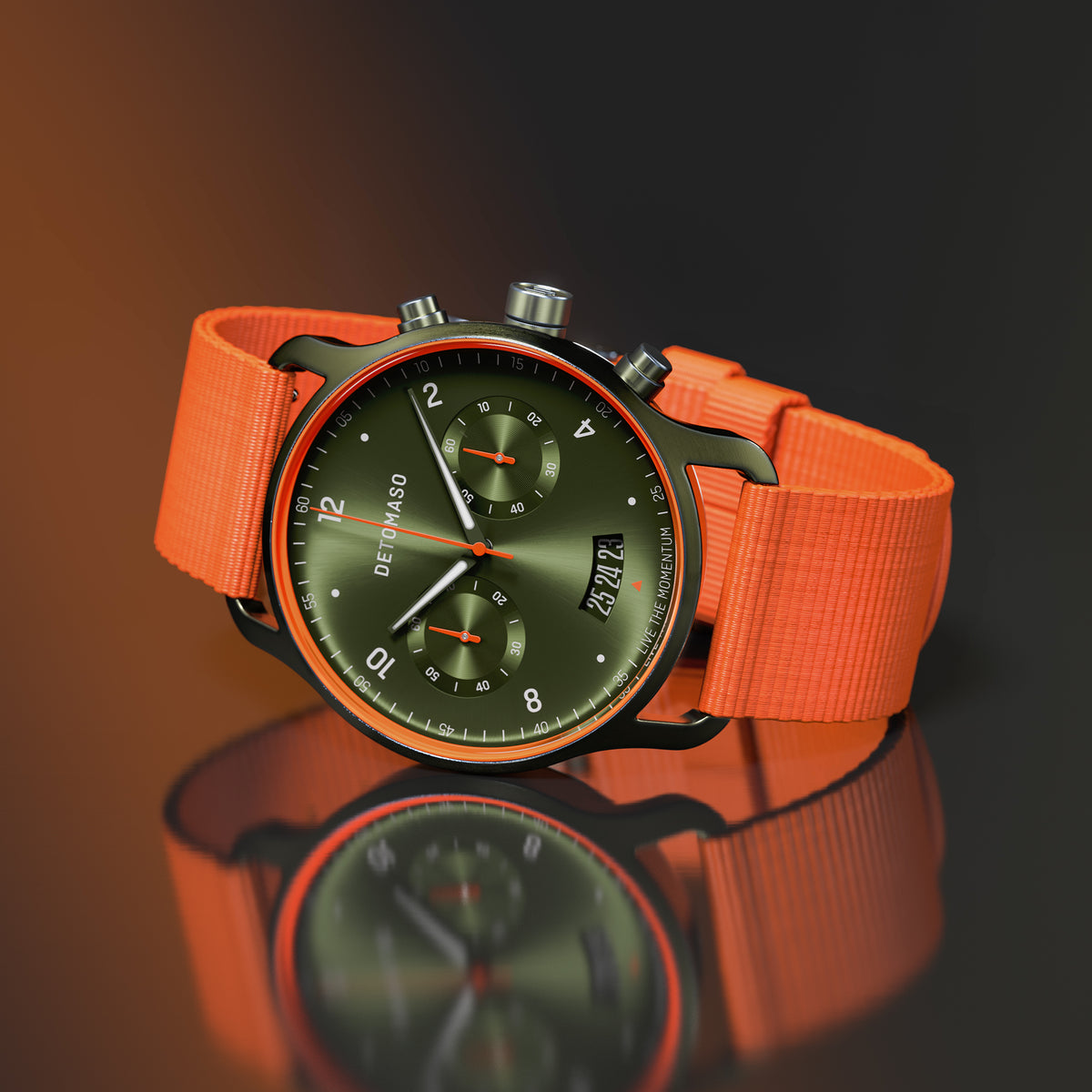 SORPASSO CHRONOGRAPH VELOCITÀ BLUE GREEN Mesh Dark blue Matte Brushed – Detomaso Watches