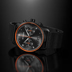 SORPASSO CHRONOGRAPH VELOCITÀ BLACK ORANGE - Mesh Black Brushed Matte - Detomaso Watches