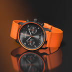 SORPASSO CHRONOGRAPH VELOCITÀ BLACK ORANGE - Ocean Plastic Orange Woven - Detomaso Watches