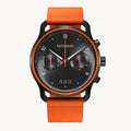 SORPASSO CHRONOGRAPH VELOCITÀ BLACK ORANGE - Ocean Plastic Orange Woven - Detomaso Watches