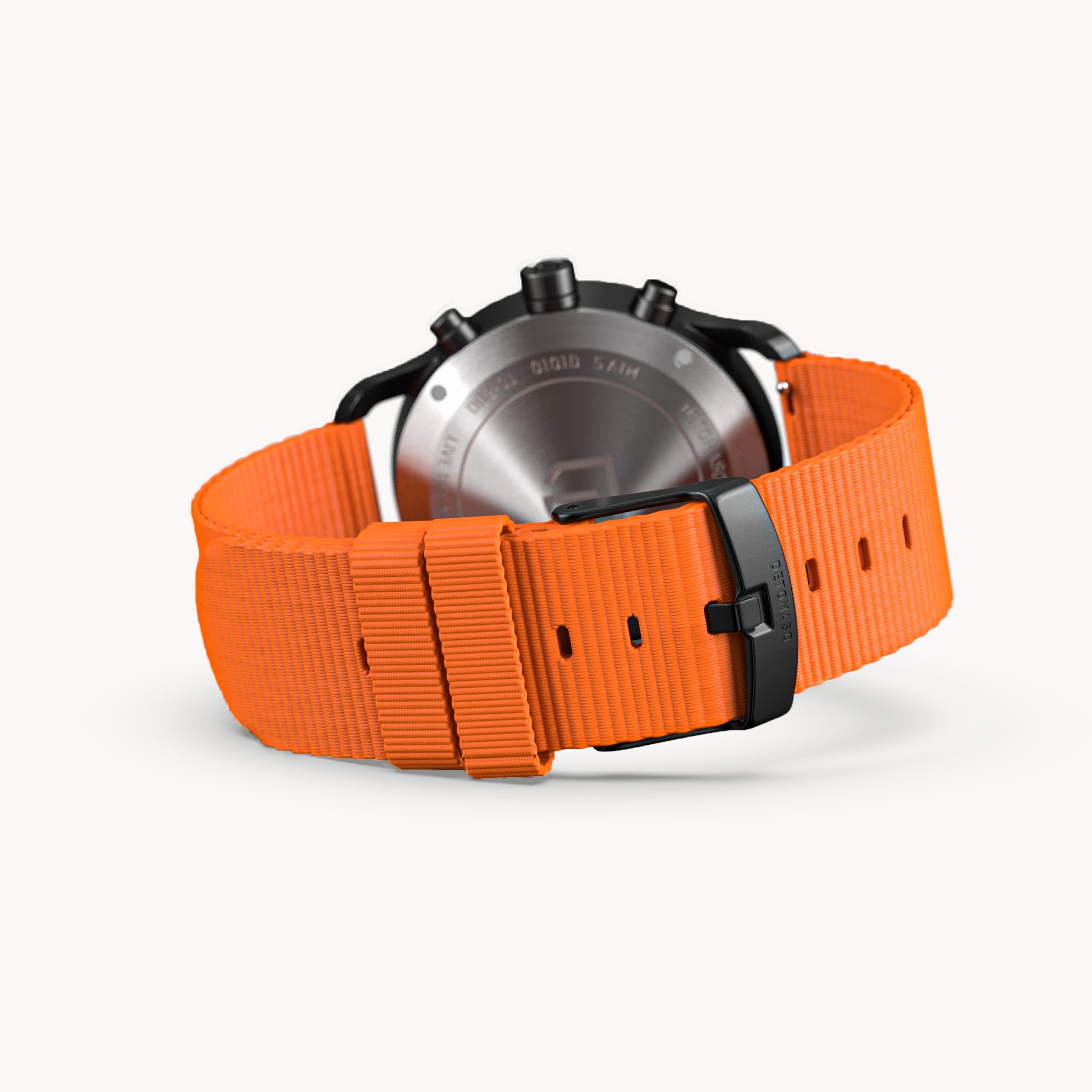 SORPASSO CHRONOGRAPH VELOCITÀ BLACK ORANGE - Ocean Plastic Orange Woven - Detomaso Watches