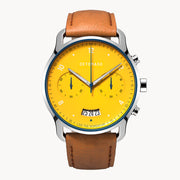 SORPASSO CHRONOGRAPH GIALLO - Leather Brown Classic - Detomaso Watches