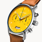 SORPASSO CHRONOGRAPH GIALLO - Leather Brown Classic - Detomaso Watches