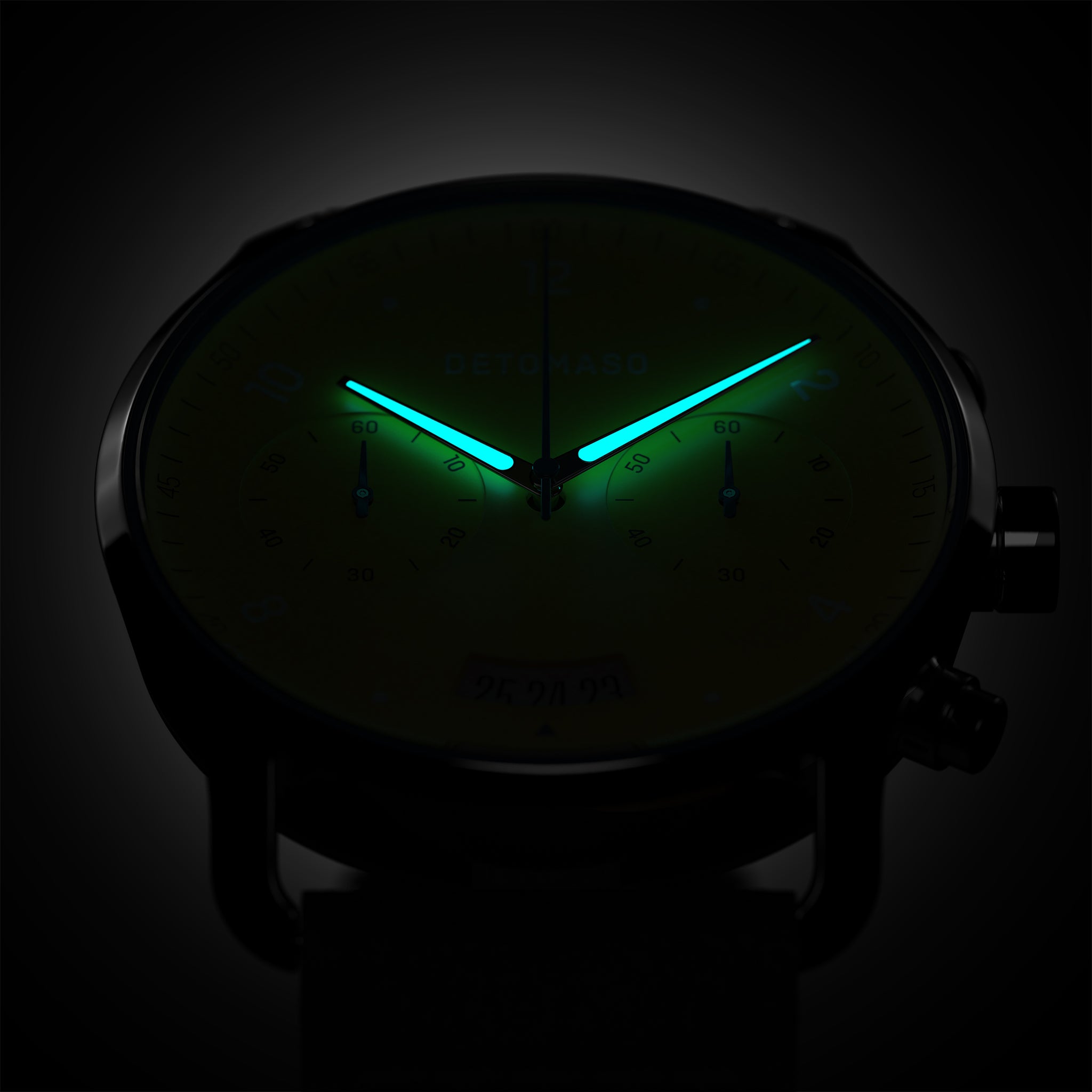 SORPASSO CHRONOGRAPH GIALLO - Leather Dark brown Ecru - Detomaso Watches