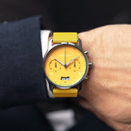 SORPASSO CHRONOGRAPH GIALLO - Ocean Plastic Yellow Woven - Detomaso Watches
