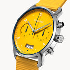 SORPASSO CHRONOGRAPH GIALLO - Ocean Plastic Yellow Woven - Detomaso Watches