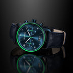 SORPASSO CHRONOGRAPH VELOCITÀ BLUE GREEN - Leather Dark blue Classic - Detomaso Watches