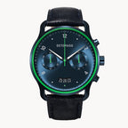 SORPASSO CHRONOGRAPH VELOCITÀ BLUE GREEN - Leather Dark blue Classic - Detomaso Watches