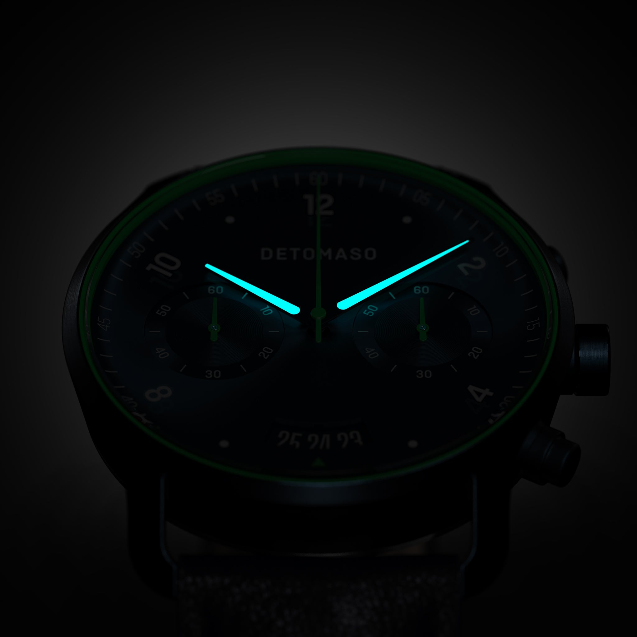 SORPASSO CHRONOGRAPH VELOCITÀ BLUE GREEN - Leather Dark blue Classic - Detomaso Watches
