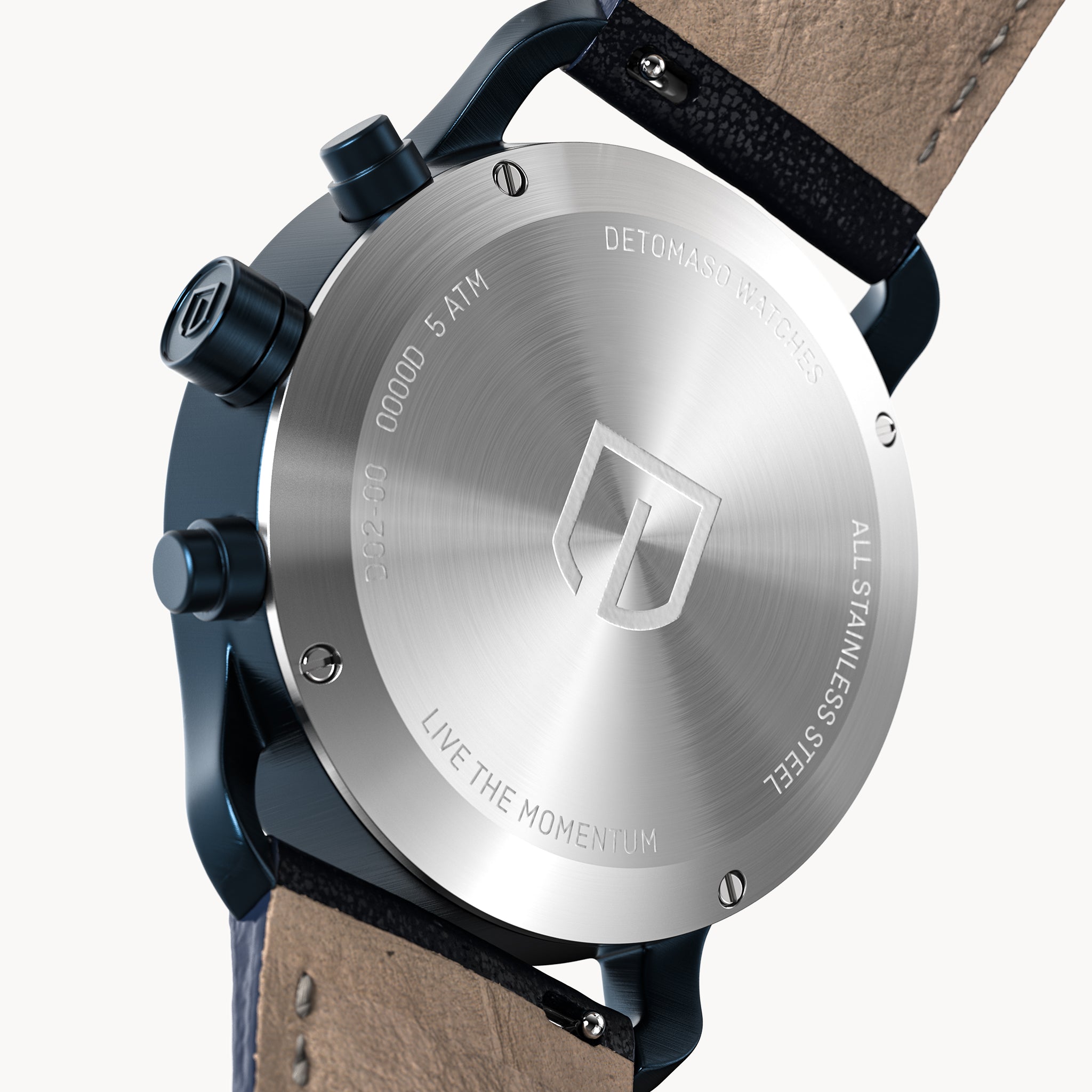 SORPASSO CHRONOGRAPH VELOCITÀ BLUE GREEN - Leather Dark blue Classic - Detomaso Watches